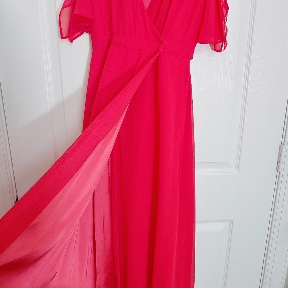 BB Dakota RSVP Maxi Wrap Dress Deep V-Neck Ethereal Fairycore Romantic Sz S - Picture 3 of 14